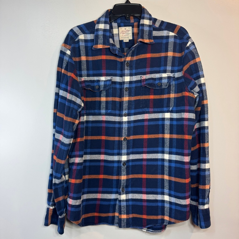 American Eagle Heritage‎ Flannel Mens L Plaid Button Down Shirt Preppy Everyday
